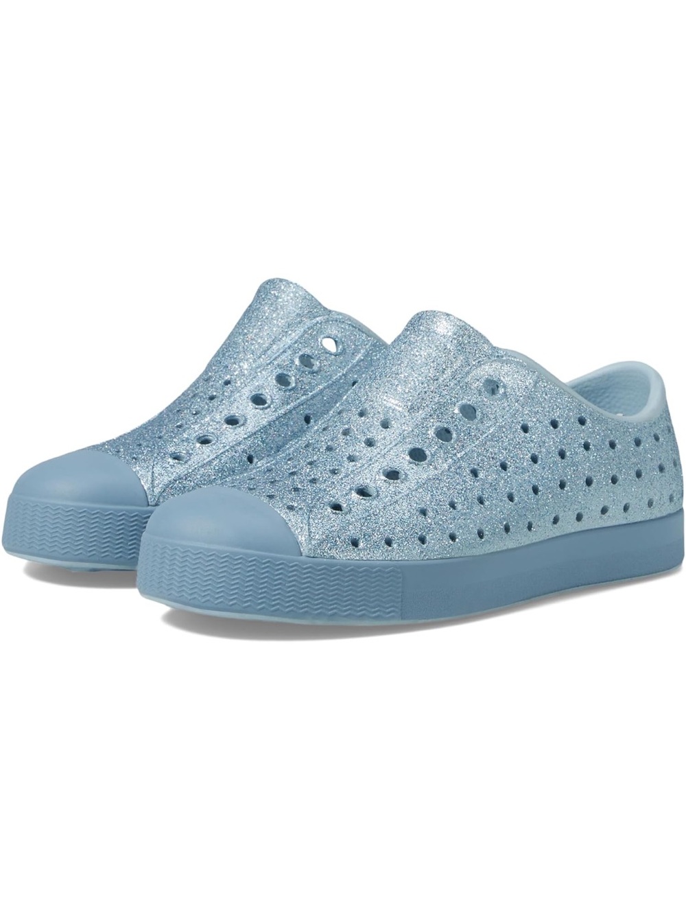 Toddler Girl Natives Jefferson Bling Air Bling & Oxygen, Size 5, Blue Sparkle
